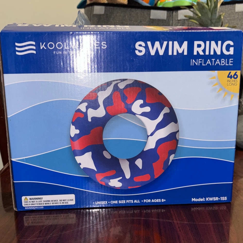 Kool Waves Inflatable Swim Ring - Red, White & Blue Camo